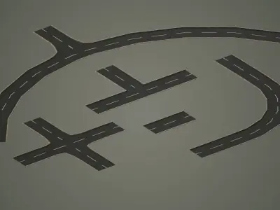 Road Pack - Extended Low-poly  3D model