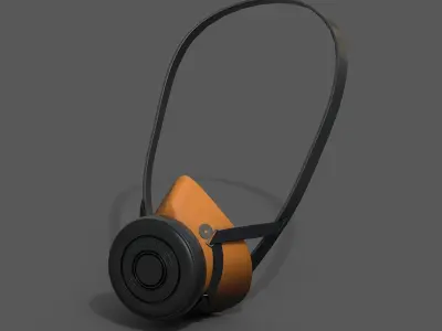 Gas mask protection futuristic technology fantasy  Low-poly 3D model