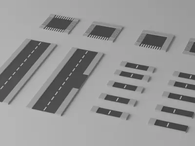 Cartoon Road Pack Collection 3D model