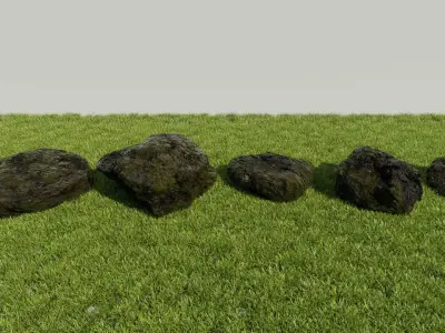 Mossy Rocks 3D model purchase