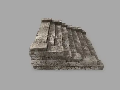 stairs 2 stone staircase Low-poly 3D model