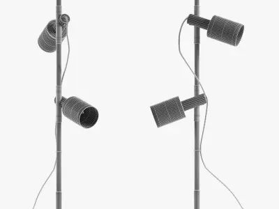 Carson floor lamp brushed brass 3D model