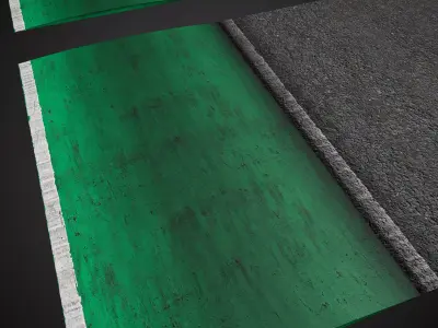  Modular Racetrack Road Meshes Low-poly 3D model