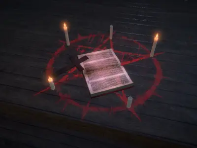 Church Interior Props Low-poly 3D model