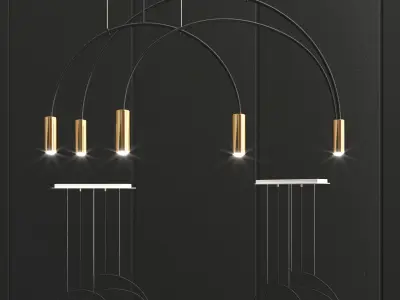Collection of new minimalist chandelier 6 3D model