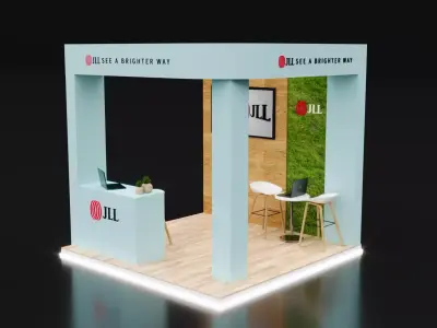 booth 3x3 open 3 side 3D model