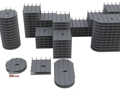 Modular Building Low-poly 3D model