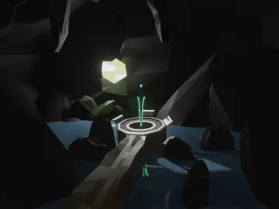 Sword animated cave Low-poly 3D model
