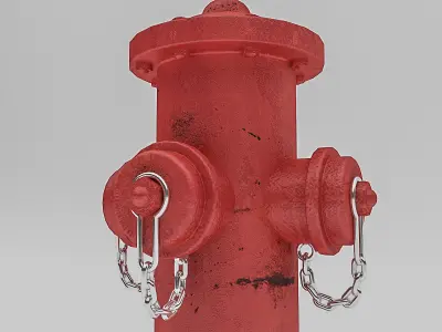 Fire Hydrant Low-poly 3D model 5