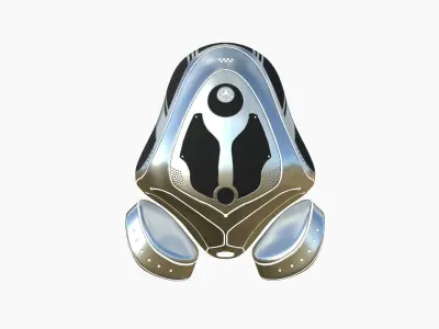 SciFi Backpack H10 Aluminum - Fashion Character Design Low-poly 3D model