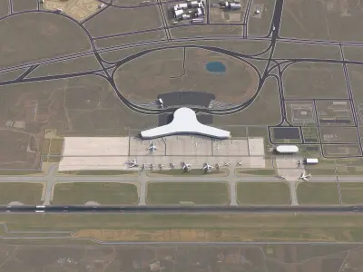 Ordos - 3D Airport Model Low-poly 3D model