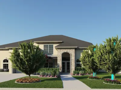 3D Exterior Scene 3D model design garden and landscape  3D model 5