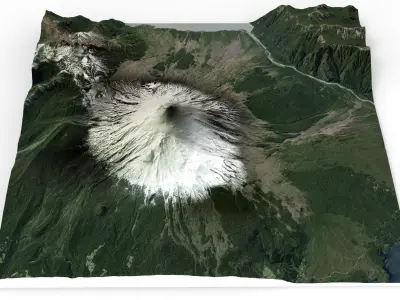 Mountain landscape Volcano Osorno Andes Mountains in Chile 3D model