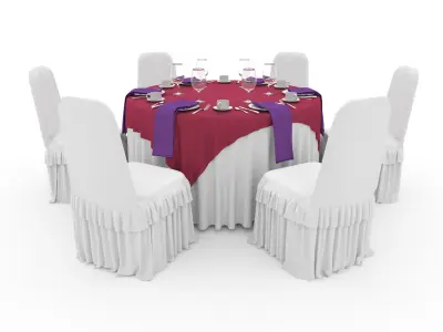 Collection Banquet Table and Chair 10 3D Model Pack