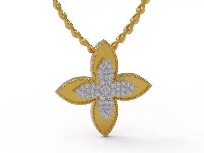 Pendant rose gold watch 3D print model