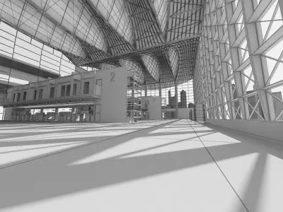 Spacious Shopping Mall 3D model