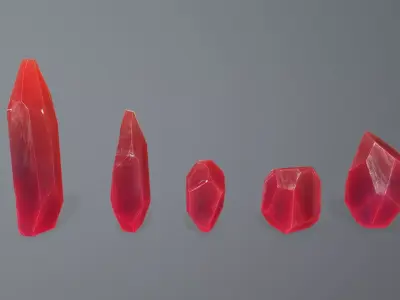Crystal Set Low-poly 3D model
