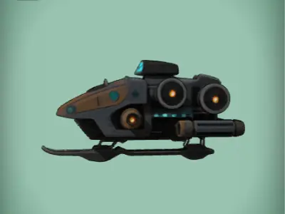 Futuristic Sci-Fi Hoverbike  High-Detail 3D Model Low-poly 3D model