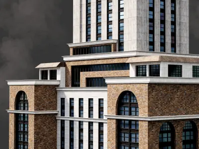 Skyscraper05 NewYork-Style Low-poly 3D model