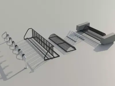Bike Racks Collection - 5 Bicycle Racks 3D model
