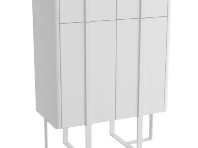 Homary Modern White Shoe Cabinet 3D model