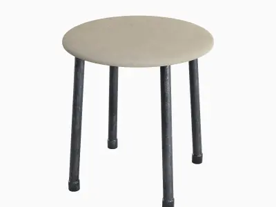 Steel Stool E 01 3D model