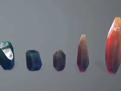 Crystal Set Low-poly 3D model
