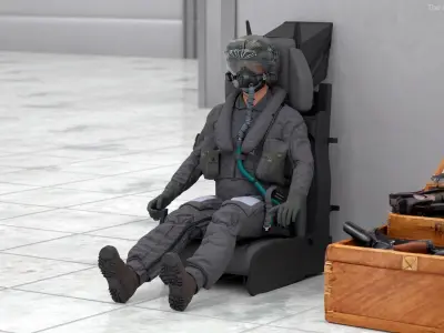  F-35 Fighter Pilot in Seated Position 