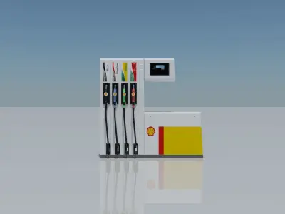 Fuel Dispenser Shell Brand 3D model