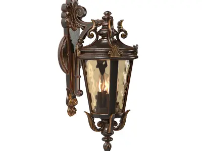 Outdoor Wall Light Fixture Warm Bronze 3D model