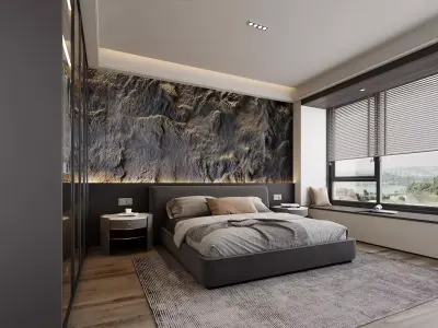 Modern Master Bedroom Suite 3D model