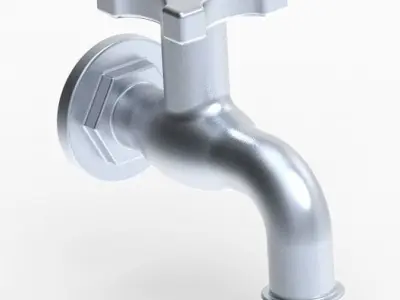 Modern Washing Machine Tap 3D print model