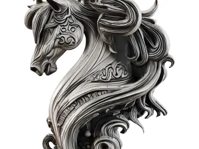  Horse statue Low-poly 3D model