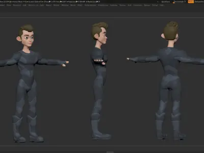 Zbrush Character Basemesh - Richard Style 1 - Scifi 3D model