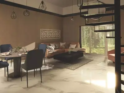 Spiral Staircase with Glass Steps Low-poly 3D model