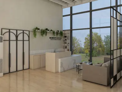 Modern Pilates Studio Interior Scene 3d Model 3D model