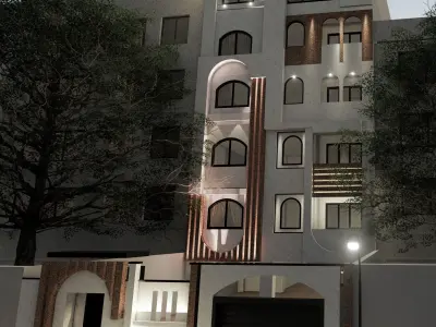 5 Story Building Facade Design 3D model