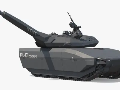  PL-01 Armored Stealth Combat Vehicle Rigged for Cinema 4D 