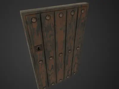 Old door Low-poly 3D model get