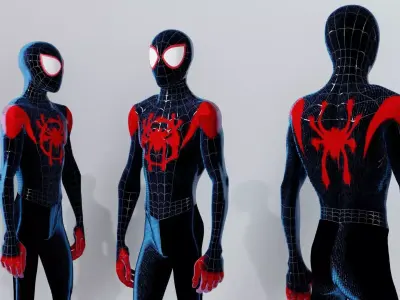 Miles Morales - Spider-Verse Style Rigged and Textured 3d model Low-poly 3D model