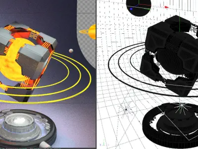 Scifi tech cube energy power space allspark universe planet 3D model