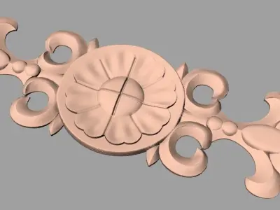Door flower 3D relief STL Model for CNC woodworking carving E287 3D model
