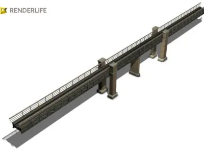 Train bridge 3D model