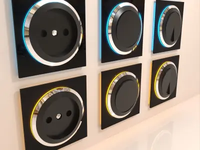 Light Switches and Power Outlets  white Low-poly 3D model