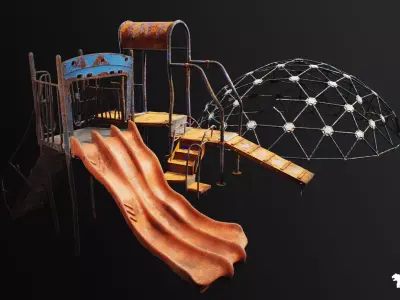 Post Apocalyptic Playground Equipment VOL 1 Low-poly 3D model