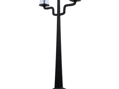 Modern Street Lamp Double Lantern PBR Game Ready Low-poly 3D model