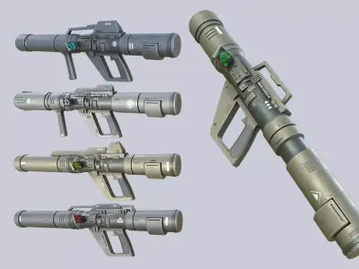 Scifi bazooka collection 3D Model Pack