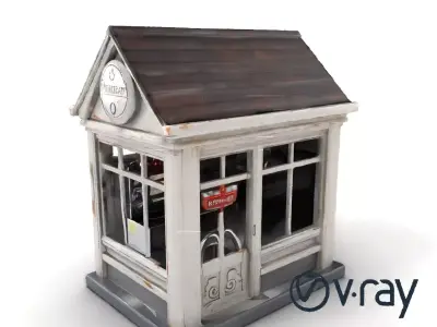 Whimsical Pharmacy Storefront 3D Model Pack Low-poly 3D model