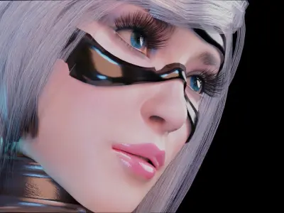 Black Cat or Robber Realistic Female I Low Poly I UE Game Ready Low-poly 3D model