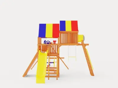 Sunshine Clubhouse Pkg IV Tons of Bells Whistles With Tarp Low-poly 3D model